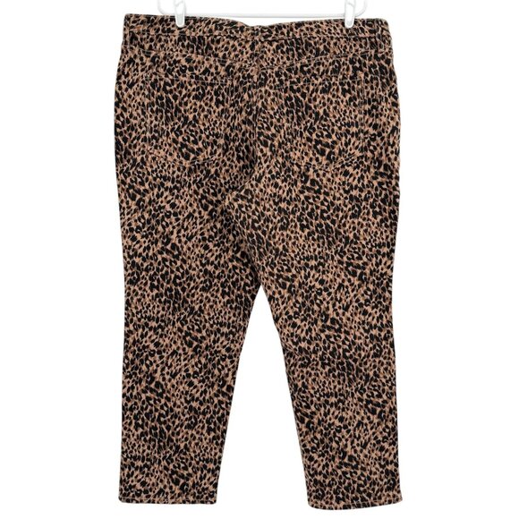 Terra & Sky Womens Core Straight Stretch Brown Leopard Denim Jeans Plus 20WP NWT - Picture 2 of 10